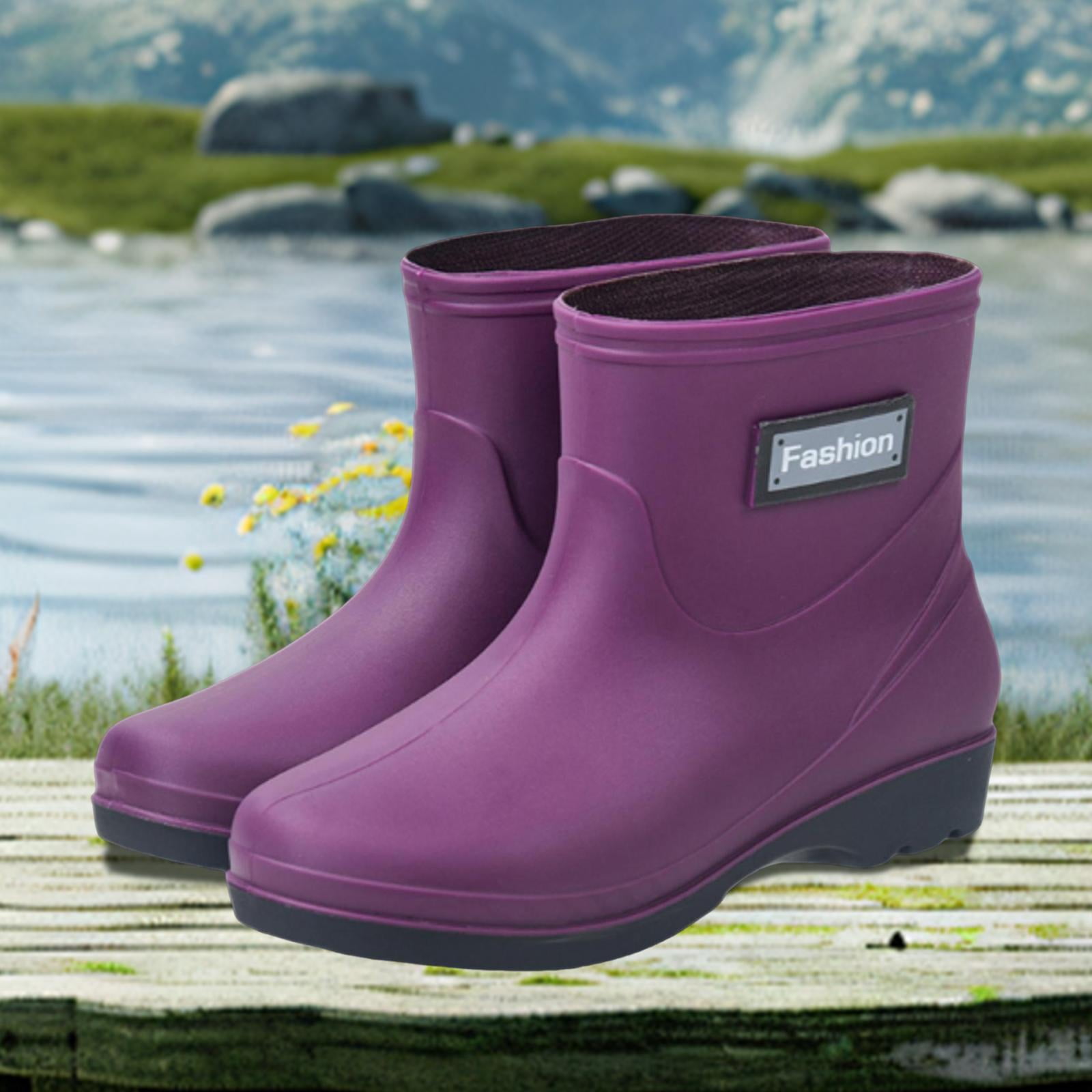 Segolike Rain Boots Garden Shoes Waterproof Portable Trendy Lightweight Mid Calf Boots Nonslip Rainboots for Camping Backpacking Women Size 41