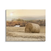 Stupell Industries Rural Haystack Farmland Field Shining Morning Sun Photograph Gallery Wrapped Canvas Print Wall Art, Design by Lori Deiter