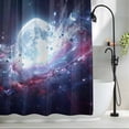 thumbnail image 2 of Moon Explosion Shower Curtain Set, Waterproof Shower Curtains for Bathroom, Modern Abstract Art Galaxy Universe Washable Fabric Cloth Bath Curtain for Bathtub Decoration with Hooks 72x78 Inches, 2 of 9