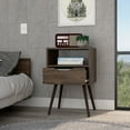 thumbnail image 2 of Cterwk Wood Nightstand with 1 Open Shelf and 1 Drawer, Dark Brown, 2 of 4