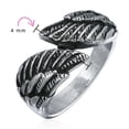 thumbnail image 3 of Bling Jewelry Mens Biker Jewelry Angel Wing Band Ring Oxidized Stainless Steel, 3 of 6