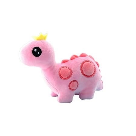 

LIWEN Mini Cute Cartoon Crown Dinosaur Soft Plush Doll Hanging Toy Bag Pendant Decor