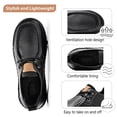 thumbnail image 2 of Men's Leather Oxfords Business Casual Loafers Comfortable Lightweight Breathable Non-slip Driving Shoes Black 11 US, 2 of 7