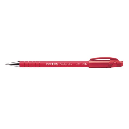 UPC: 0041540962014 | Paper Mate FlexGrip Ultra Non-Retractable Ballpoint Stick Pen  Red  Pack of 12