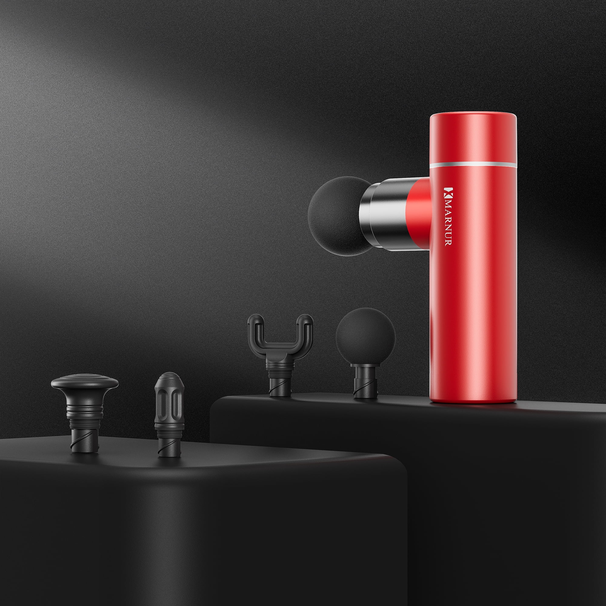 MARNUR Mini Massage Gun, Portable Handheld DeepTissue Massager, Quiet & Lightweight Palm, Sized Design, Red