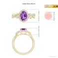 thumbnail image 5 of ANGARA Natural Oval 1.15 ct Amethyst Twisted Vine Ring with Diamond Halo in 14K Yellow Gold for Women (Size-8x6mm) | February Birthstone, Anniversary, Jewelry Gift for Women | Natural Amethyst Ring, 5 of 9