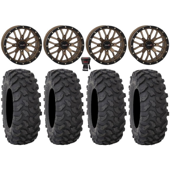 System 3 ST-3 18" Wheels Bronze 37" XTR370 Tires Kawasaki Teryx Mule