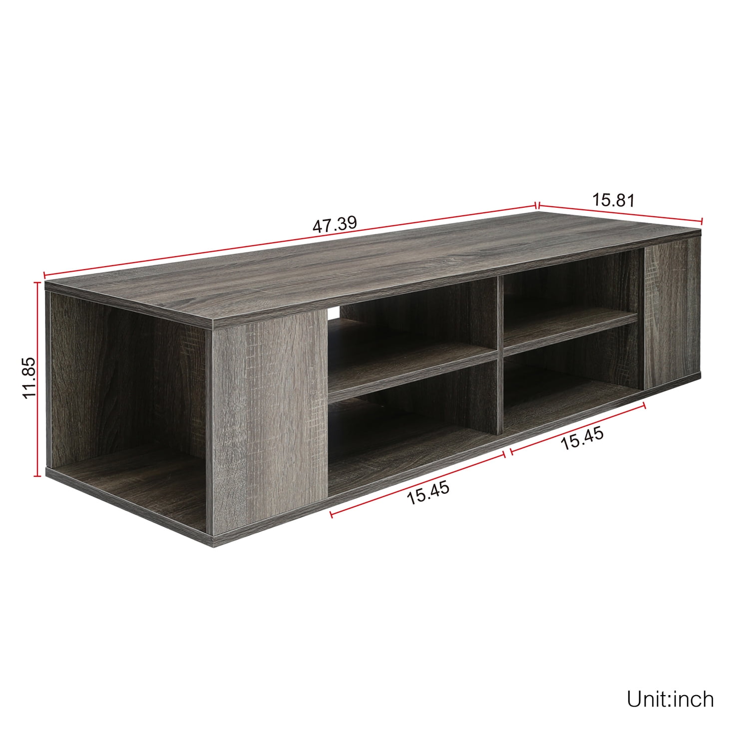 Kepooman Wall Mounted Media Console for Living Room, TV Stands for 50 Inch TV for Dining Room with Height Adjustable, Floating TV Stand Component Shelf for Bedroom, Walnut Kepooman Wall Mounted Media Console for Living Room, TV Stands for 50 Inch TV for Dining Room with Height Adjustable, Floating TV Stand Component Shelf for Bedroom, Walnut