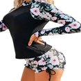 thumbnail image 1 of Women‘s Tankini Bathing Suits  Long Sleeve Built-in Bra Rash Guard Tops with Boyshorts Bottom Set, 1 of 4