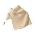 thumbnail image 4 of Womens Shawls, Duoif Women's Solid Color Slit High Collar Shawl Knitted Scarf Warm Pullover Woolen Scarf Shawl Wraps for Women Beige, 4 of 5