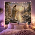thumbnail image 2 of River Baptism Scene Tapestry Wall Hanging, 2 of 7