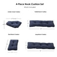 thumbnail image 5 of Hyatt 4-Piece Solid Denim Microfiber Kitchen Nook Cushion Set by Greendale Home Fashions, 5 of 6
