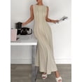 thumbnail image 2 of Womens Tank Maxi Dress Sleeveless Crew Neck Summer Folds Dresses Formal A Line Modest Party Dress Color XL, 2 of 5