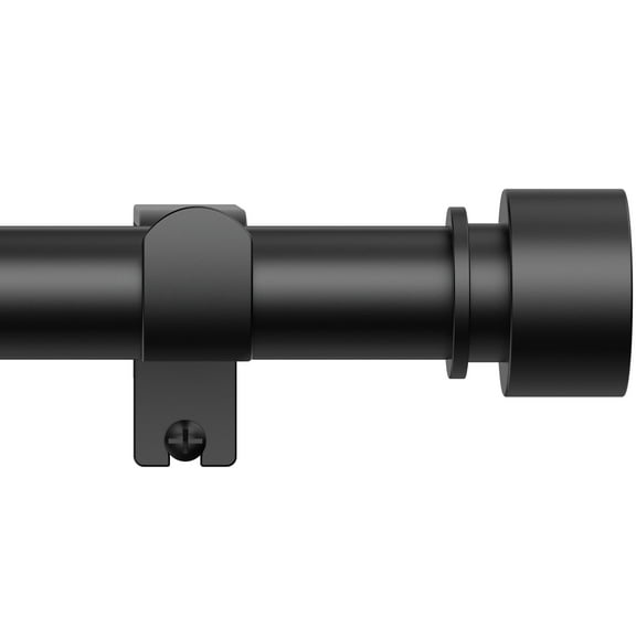 BloomFlower Curtain Rods 72-144 Inch, 152-inch rod Adjustable Length Heavy Duty Diameter 7/8 inch, Decorative Finials, Black