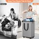 thumbnail image 4 of Cesto de ropa SpaceTrove con ruedas plegable de 80 litros, color gris, 4 of 7
