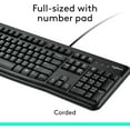 thumbnail image 4 of MK120 Wired Keyboard and Mouse Combo for Windows, Optical Mouse, Full-Size, USB, Compatible with PC, Laptop - Black, 4 of 4