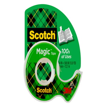 Scotch Magic Tape Dispenser, Clear, 3/4" x 650", 1 Dispenser