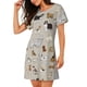thumbnail image 2 of Fotbe Dog Animal Bata de Dormir para Mujer con Estampado, Camisón de Algodón de Manga Corta, Ropa de Dormir Casual, 2 of 6