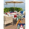 thumbnail image 4 of Outdoor Tablecloth with Umbrella Hole and Zipper, Navy Blue Christmas Rectangle Table Cloth 60x102 Inch Waterproof Tablecloth, Winter Snowman Snowflake Pine Tree Picnic Table Cover for Patio Camping, 4 of 7