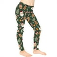 thumbnail image 3 of COEQINE Santa Claus Green Girls Yoga Leggings Gingerbread Man Candy Christmas Yoga Pants Full Length Athletic Trousers High Waist Tummy Control, for 10-11 Years Kids, 3 of 7