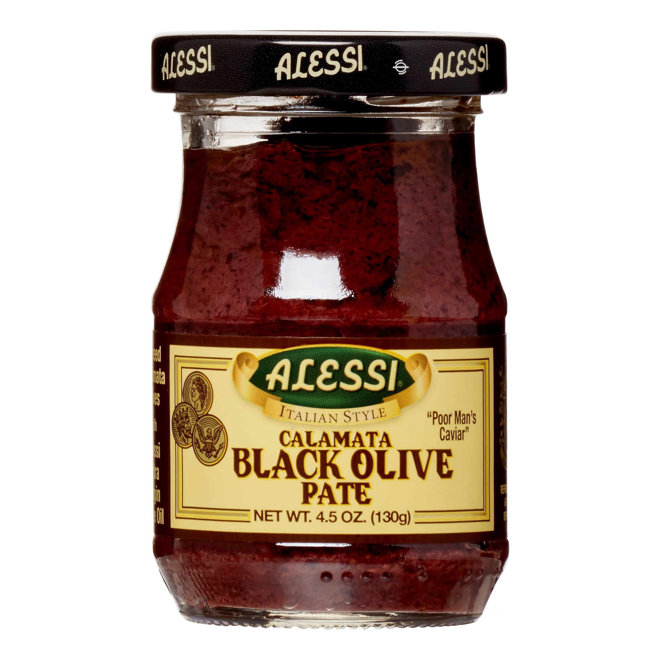 Alessi Black Olive Pate, Pureed, 4.5 Oz by Alessi