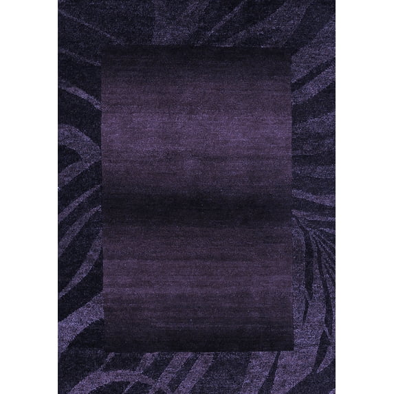Ahgly Company Machine Washable Indoor Rectangle Abstract Blue Modern Area Rugs, 6' x 9'