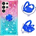 thumbnail image 2 of for Samsung Galaxy S25 Ultra (Not S25) Quicksand Case with Ring Kickstand, Girls Women Bling Cute Glitter Flowing Liquid Floating Sparkle Cover for Samsung Galaxy S25 Ultra. JB-Pink Green, 2 of 14