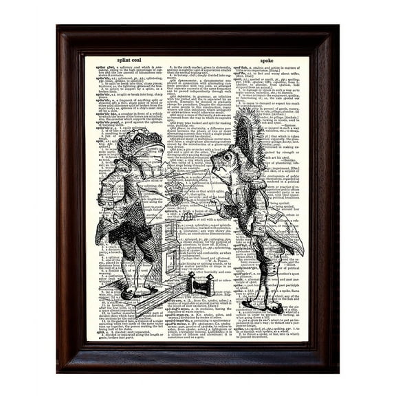 Frog Mail - Dictionary Art Print Printed On Authentic Vintage Dictionary Book Page - 8 x 10.5