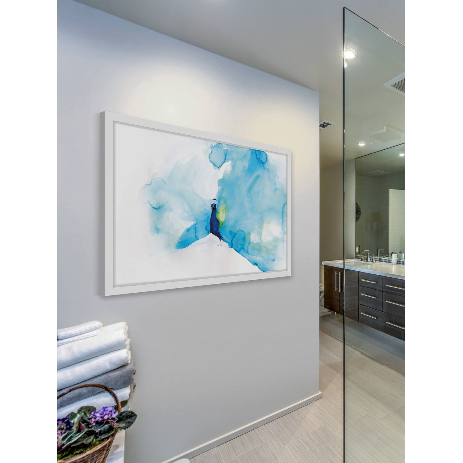 Marmont Hill "Peacock Blue" by Christine Lindstrom Framed Painting Print