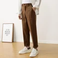 thumbnail image 4 of Pantalones de traje de cintura alta para hombre, pantalones cortos de 9 pulgadas, talla grande, pantalones de verano para hombre, ropa de primavera, ropa de trabajo de moda, pantalones de tela de lujo, 4 of 5