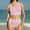 Pink, variant on Summer savings LADIGASU Women High Waisted Bikini Sets Sporty Two Piece Swimsuit Color Block Cheeky High Cut Bathing Suits