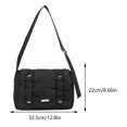 thumbnail image 2 of Bolsos con asa superior a la moda para mujer bandolera acolchada con correa ajustable bolso informal Color sólido suave para vacaciones de fin de semana, 2 of 8