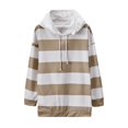 thumbnail image 4 of Beige Womens Sweatshirt Women's Autumn and Winter New Fashionable Casual Striped Color Blocking Hoodie Fall Clothes for Women, 4 of 4