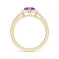 thumbnail image 2 of ANGARA Natural Heart-Shaped Amethyst Halo Ring with Diamond Accents in 14K Yellow Gold for Women (Size-6mm) | February Birthstone, Anniversary, Jewelry Gift for Women | Natural Amethyst Ring, 2 of 10