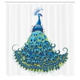 thumbnail image 3 of Ambesonne Peacock Shower Curtain, Floral Feathery Bird Motif, 69"Wx84"L, Blue Yellow, 3 of 5