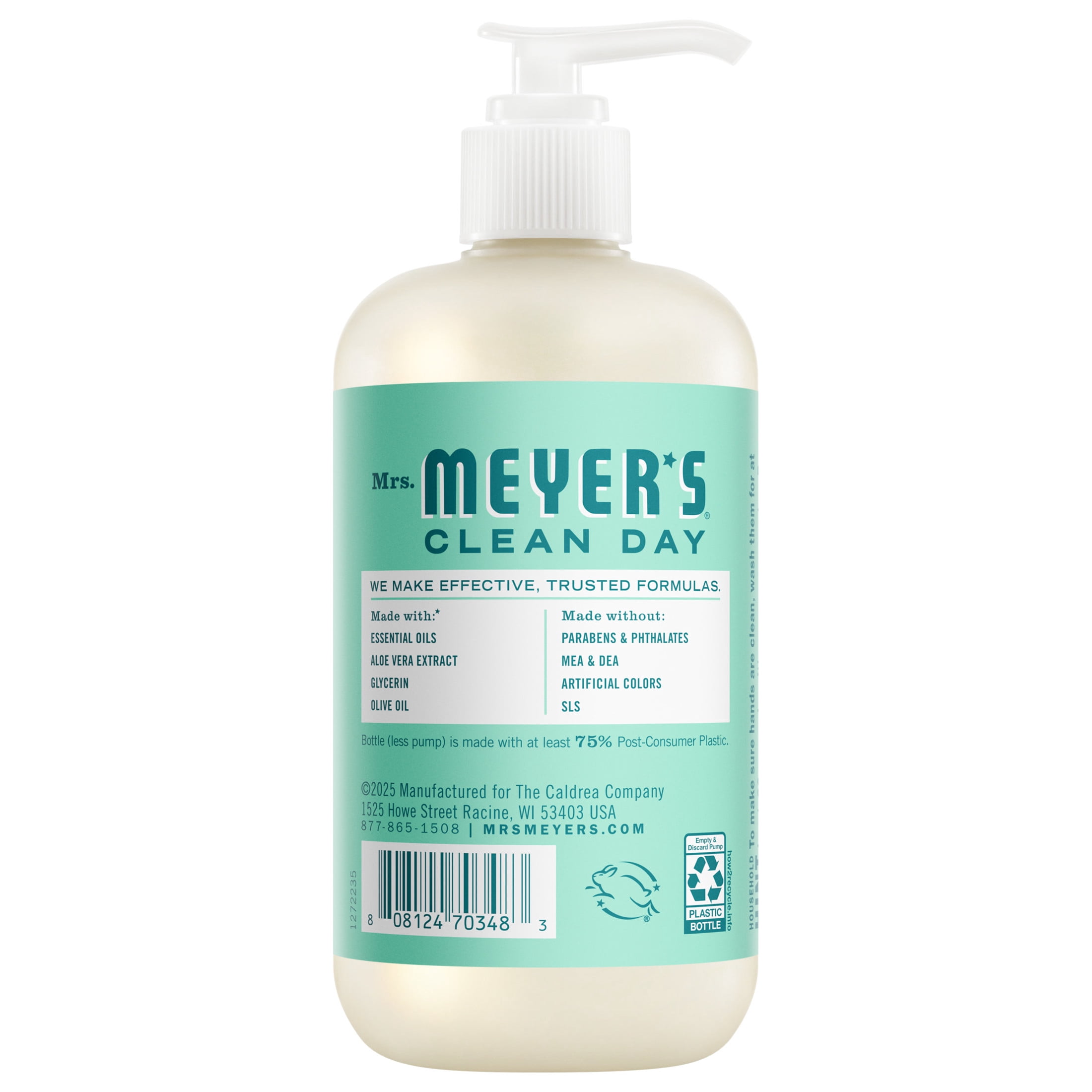 (2 pack) Mrs. Meyer’s Clean Day Hand Soap, Mint Scent, 12.5 Fl Oz