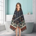 thumbnail image 6 of Boho Blue Elaborate Ethnic Pattern Hooded Bath Towel，50"x30" for Ages 3 To 12 Kids, Quick Dry Lightweight Soft Microfiber Hood Beach Towel Cover Up for Kids, 6 of 7