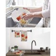 thumbnail image 5 of Retro Floral Kitchen Dish Towels for Drying Dishes Set of 2, Red Yellow Tulips Barm Doors Farmhouse Wooden Waffle Weave Microfiber Hand Tea Bathroom Towels Quick Dry & Absorbent Towel 15.7x23.6, 5 of 7