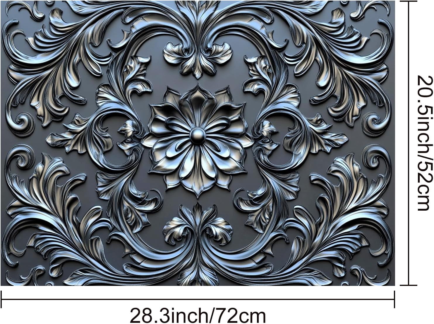 Stove Top Cover for Electric 28x20 Inch Silicone Diatomaceous Stove Mat for Glass Top Earth Pad with Embossed Baroque Floral Pattern for Countertop Coffee Maker Dish Drying Area