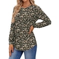 thumbnail image 4 of Fantaslook Plus Size Womens Long Sleeve Shirts Fall Tunic Tops Casual Crewneck Floral Blouses, 4 of 9