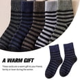 thumbnail image 4 of Calcetines de invierno Minnieouse 5 pares para hombre media pantorrilla Rayas azul marino, 4 of 6