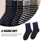 thumbnail image 4 of Calcetines de invierno Minnieouse 5 pares para hombre media pantorrilla Rayas azul marino, 4 of 6