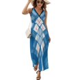 thumbnail image 1 of Vestido Largo Sin Mangas Para Mujer, Diamond Grid Traje Informal Para Cumpleaños, Verano, 1 of 5