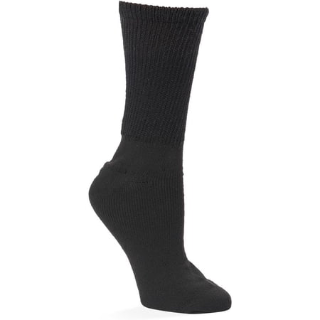 Curad Diabetic Socks for Men & Women – Non-Binding, Moisture-Wicking, Cushioned Sole for Comfort & Circulation Support – Ideal for Sensitive Feet & Neuropathy, XL, Black,2PK