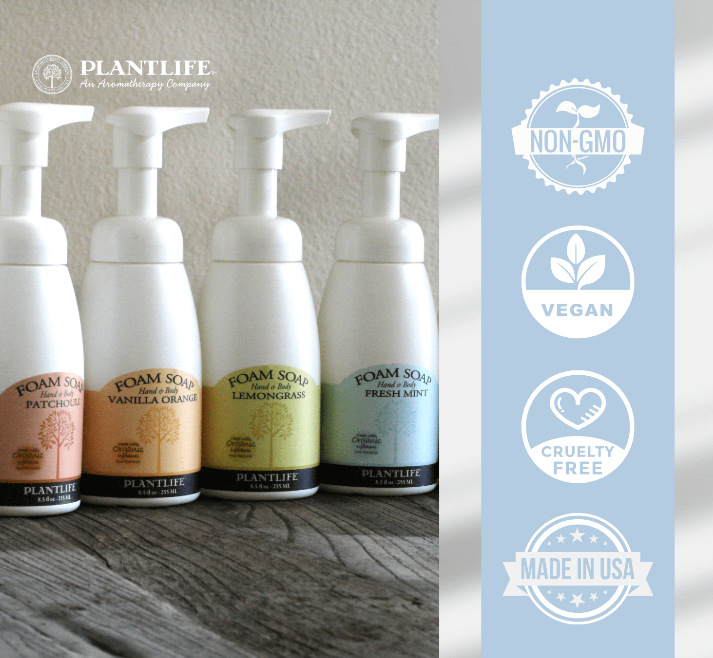 Plantlife Value Set – Patchouli Foaming Hand Soap Pump & Refill – Natural Aromatherapy Hand Wash