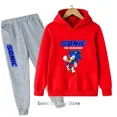 thumbnail image 3 of Conjunto de ropa informal para niños y niñas con capucha de Sonic, 2 piezas, primavera y otoño, chándal con capucha y pantalones de dibujos animados para niñas, 3 of 5