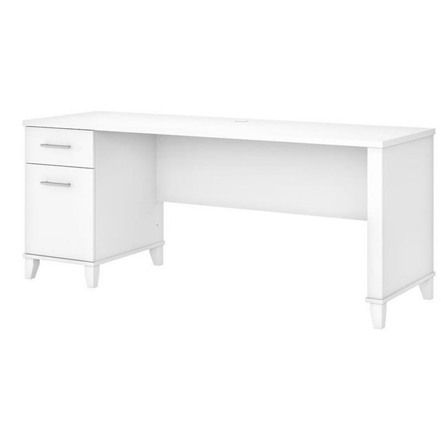 Pemberly Row Bureau de 72W avec Tiroirs en Blanc - Bois Manufacturé