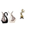 thumbnail image 1 of Elegante colección de figuras de cerámica de cisne y caballo, elegante adorno de escritorio, escultura moderna de resina para estantería, centro, 1 of 8