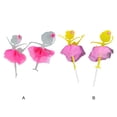 thumbnail image 5 of Billuyoard Adorno para tarta de bailarina con purpurina esencial para fiesta de cumpleaños Adornos para cupcakes de bailarina Herramientas y accesorios para hornear Rosa plateada, 5 of 5