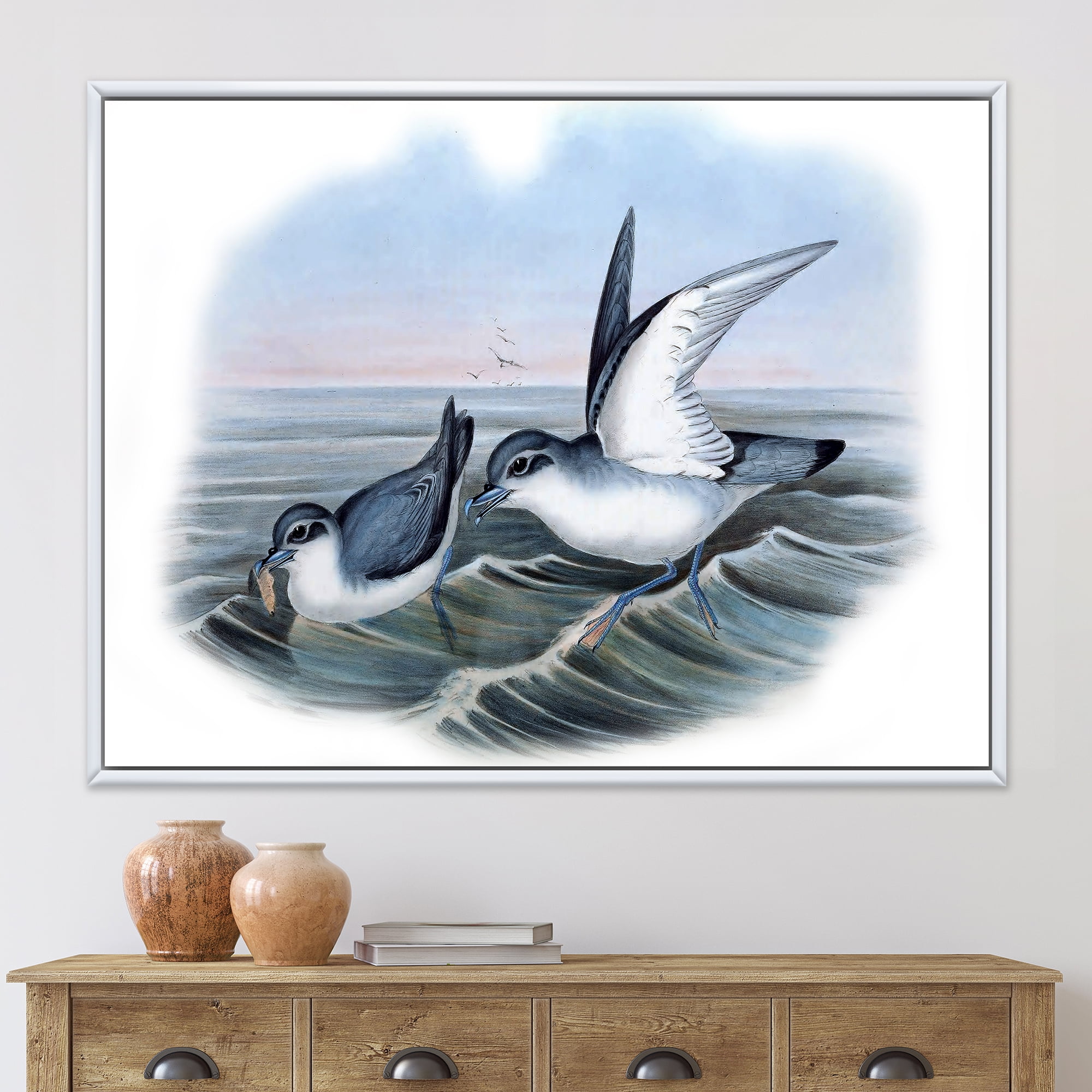 Designart 'Ancient Bird Life X' Traditional Framed Canvas Wall Art Print